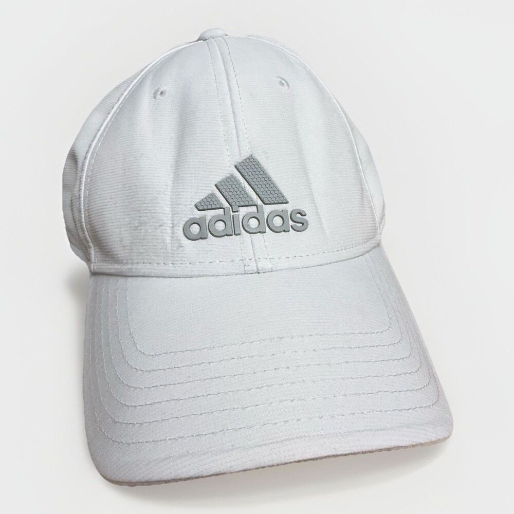 Adidas Strapback Hat White One Size Adjustable Vented Holes 6 Panel